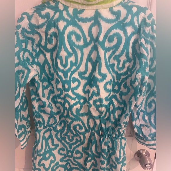 Gretchen Scott Everywhere Dress Arabesque Sky Blue Turquoise Sheath XS - Picture 9 of 14